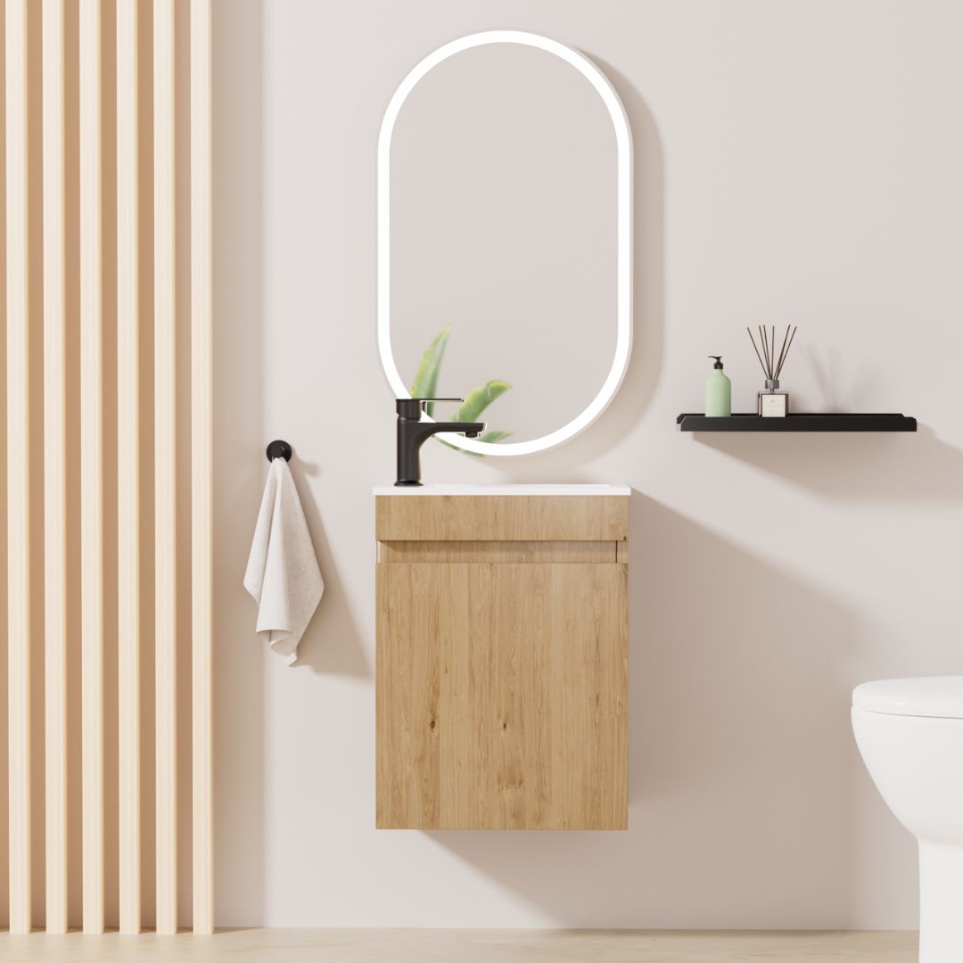 Kometmöbel Gäste-WC Waschtisch Set 40cm Eiche
