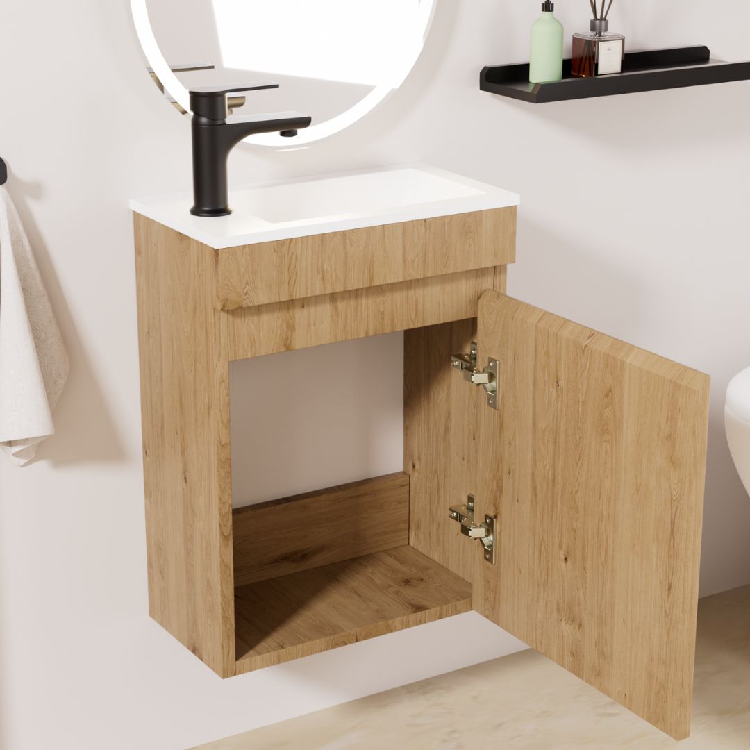 Kometmöbel Gäste-WC Waschtisch Set 40cm Eiche