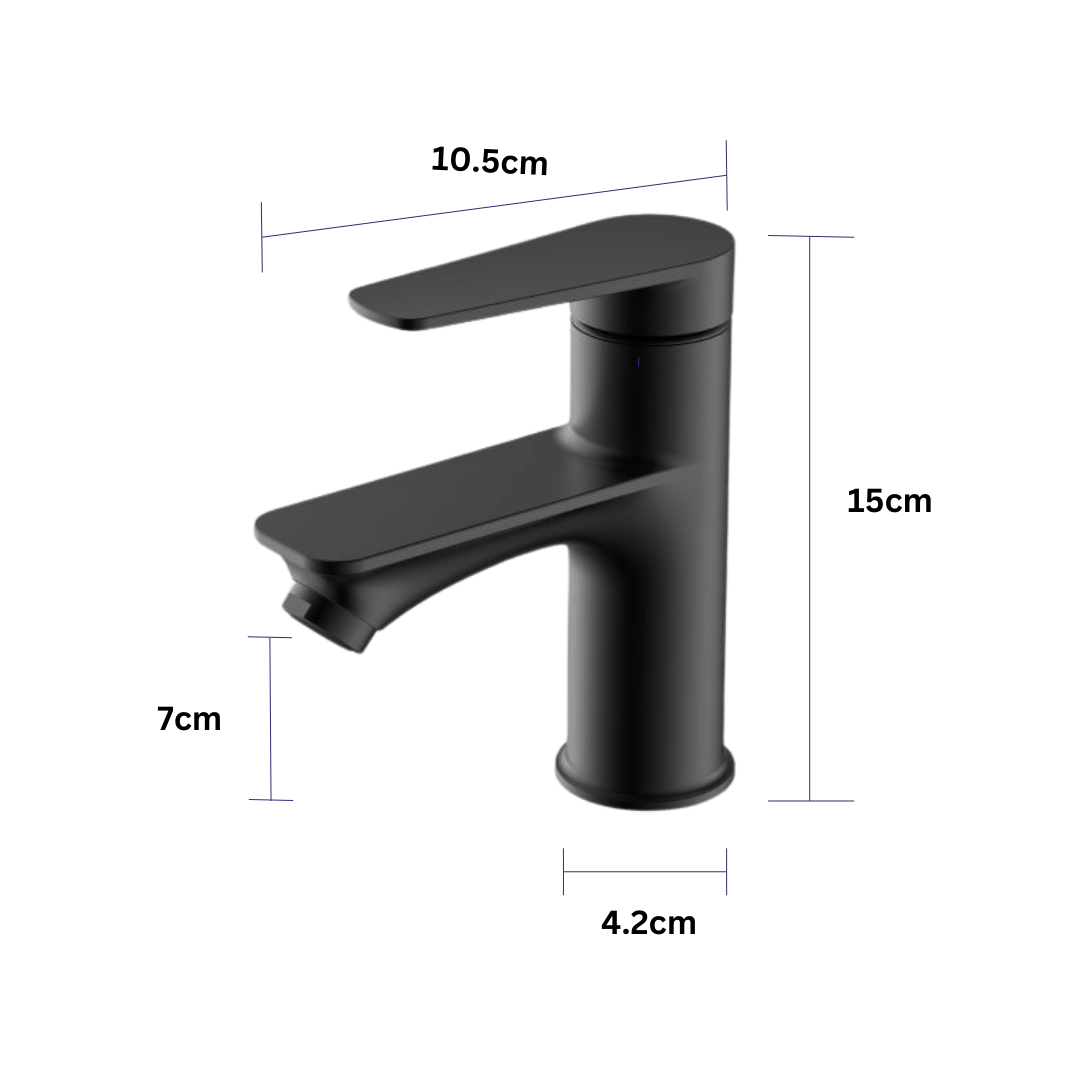 Waschbecken Armatur Schwarz, 15cm Höhe