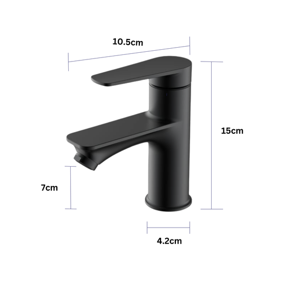 Waschbecken Armatur Schwarz, 15cm Höhe