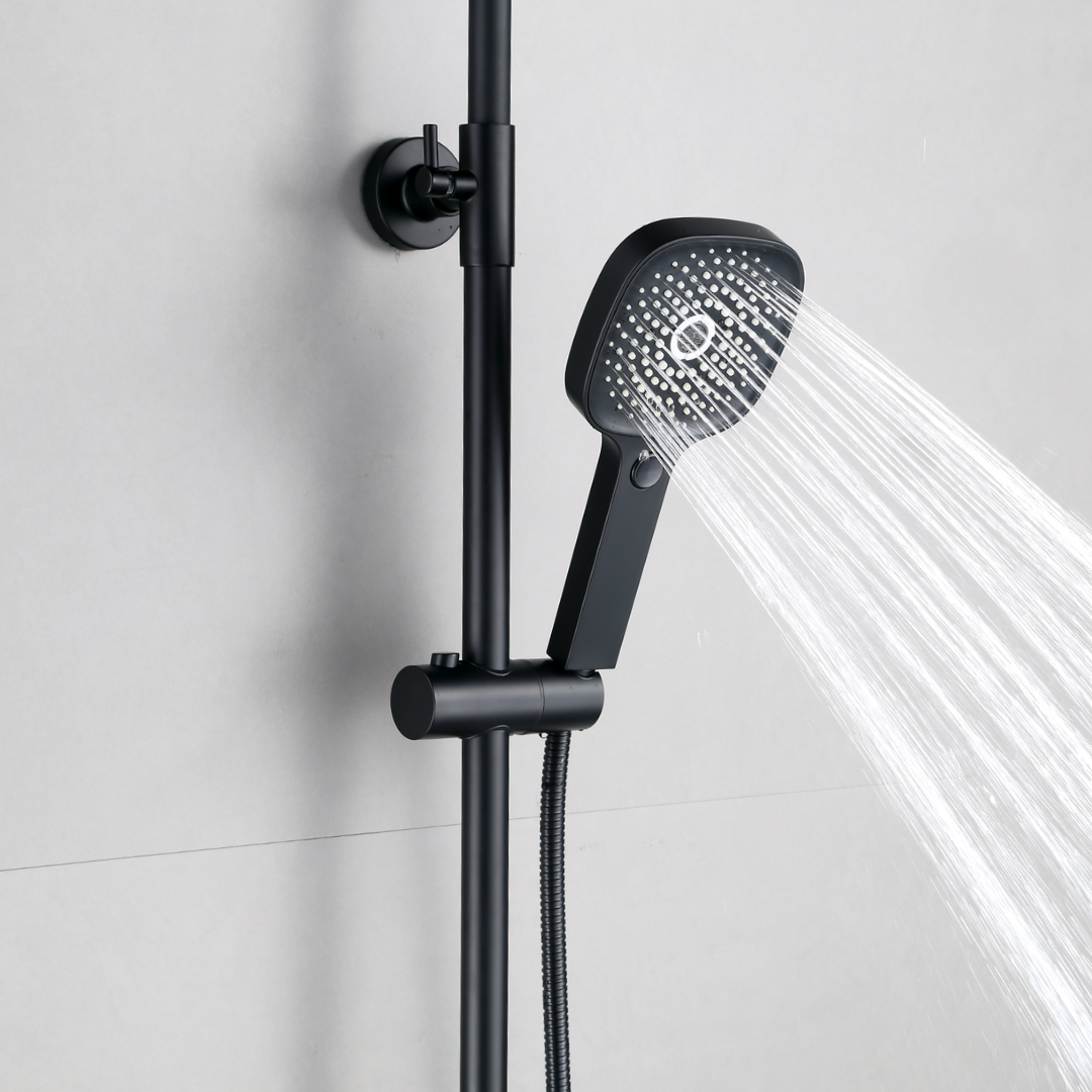 Duschsystem mit Thermostat, 30cm Rund Regendusche Duschkopf Schwaz