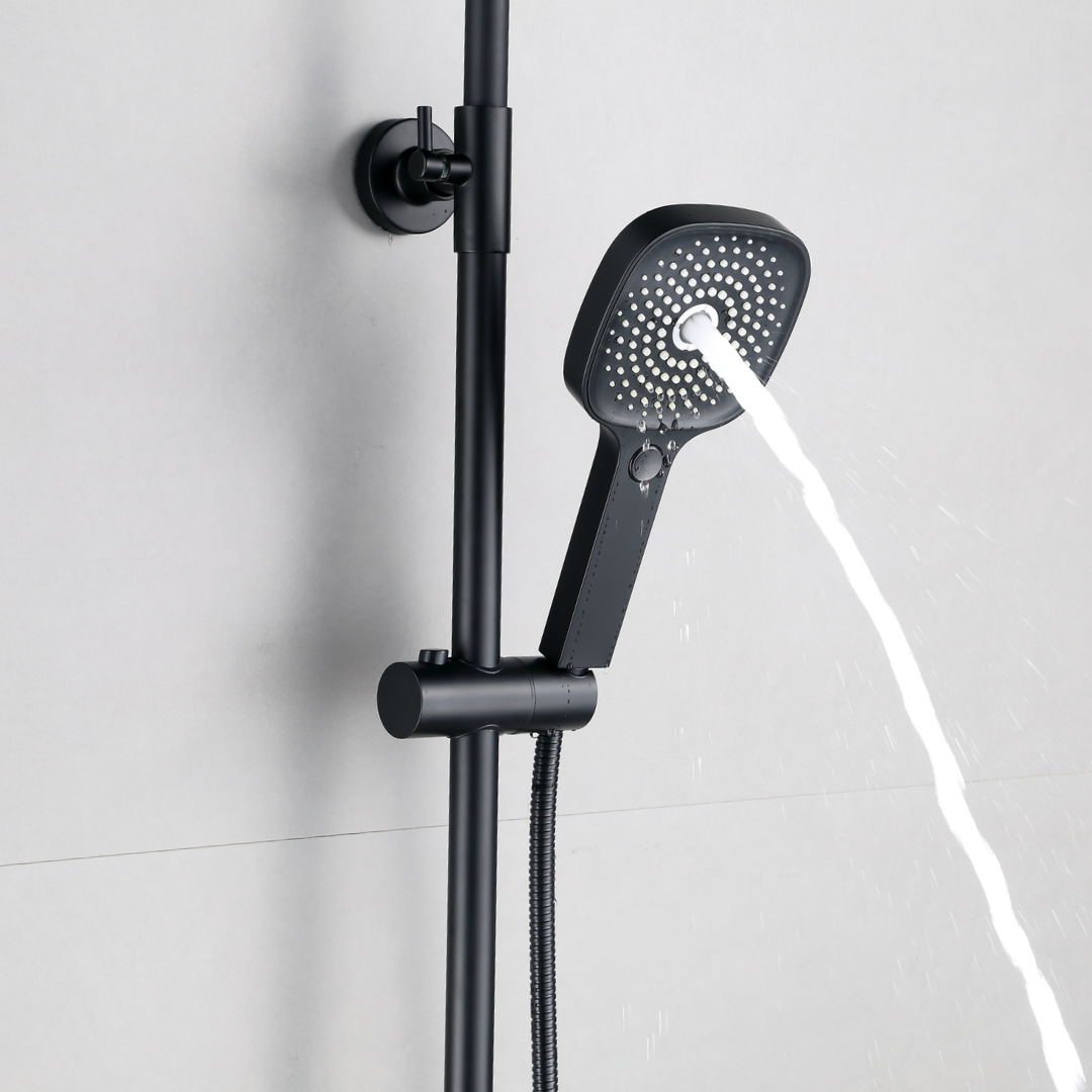 Duschsystem mit Thermostat, 30cm Rund Regendusche Duschkopf Schwaz
