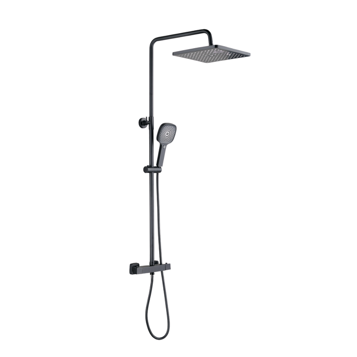 Duschsystem mit Thermostat, 30cm Rund Regendusche Duschkopf Schwaz
