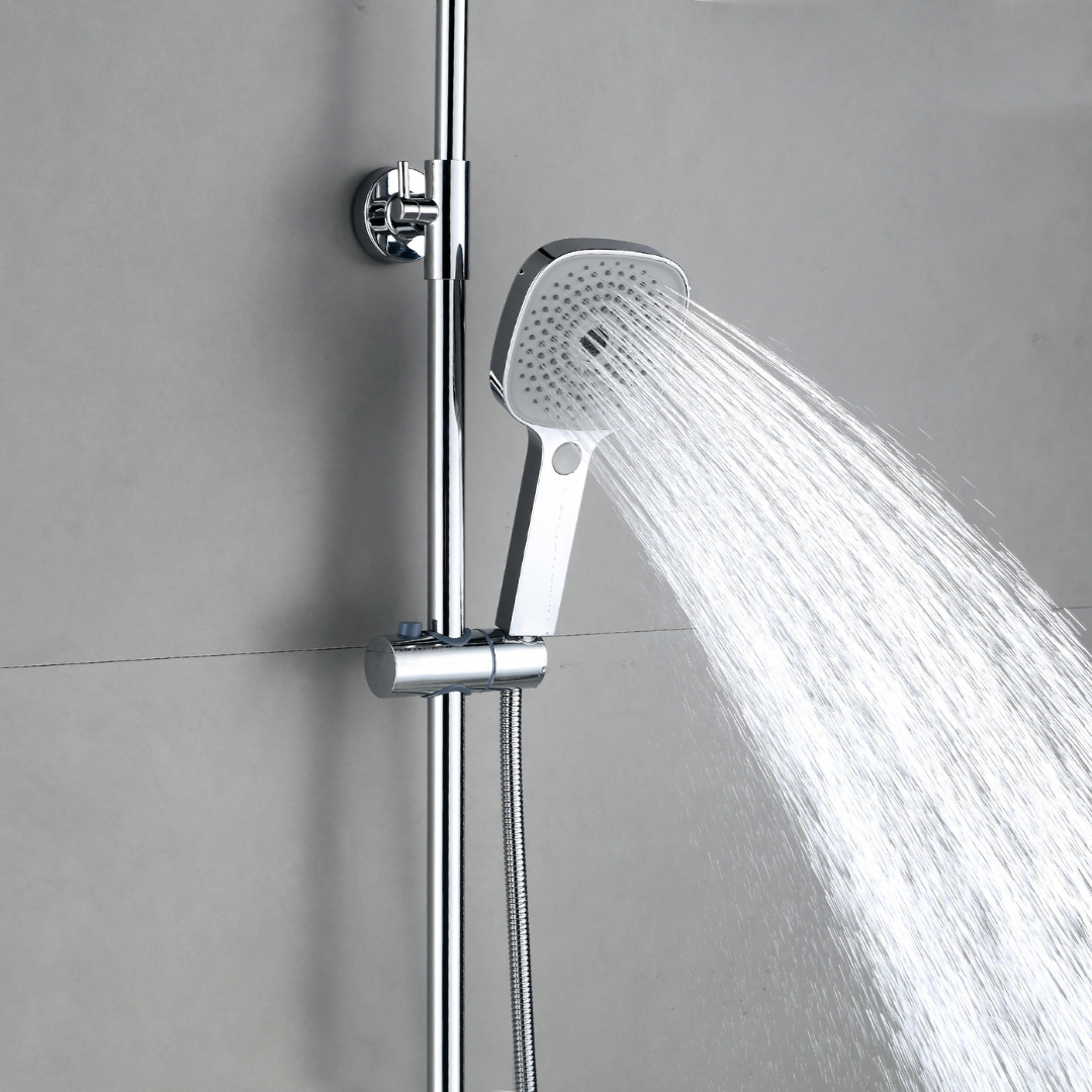 Duschsystem mit Thermostat, 30cm Rund Regendusche Duschkopf Chrom