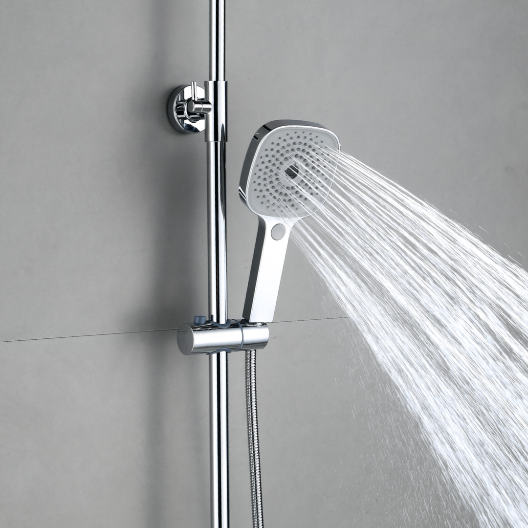 Duschsystem mit Thermostat, 30cm Rund Regendusche Duschkopf Chrom
