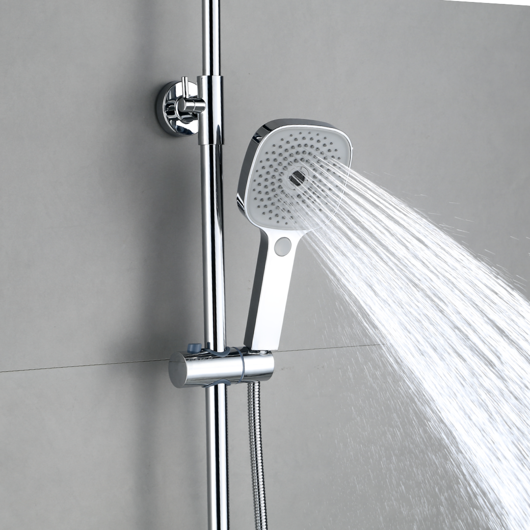 Duschsystem mit Thermostat, 30cm Rund Regendusche Duschkopf Chrom