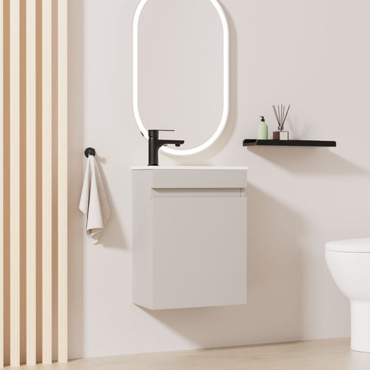 Kometmöbel Gäste-WC Waschtisch Set 40cm Silver