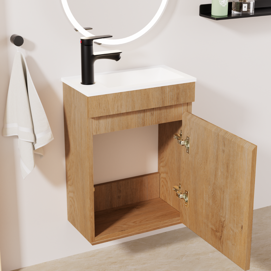 MINO Gäste-WC Waschtisch Set 40cm Eiche