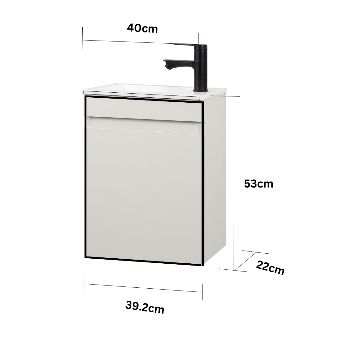 MINO Gäste-WC Waschtisch Set 40cm Kaschmir