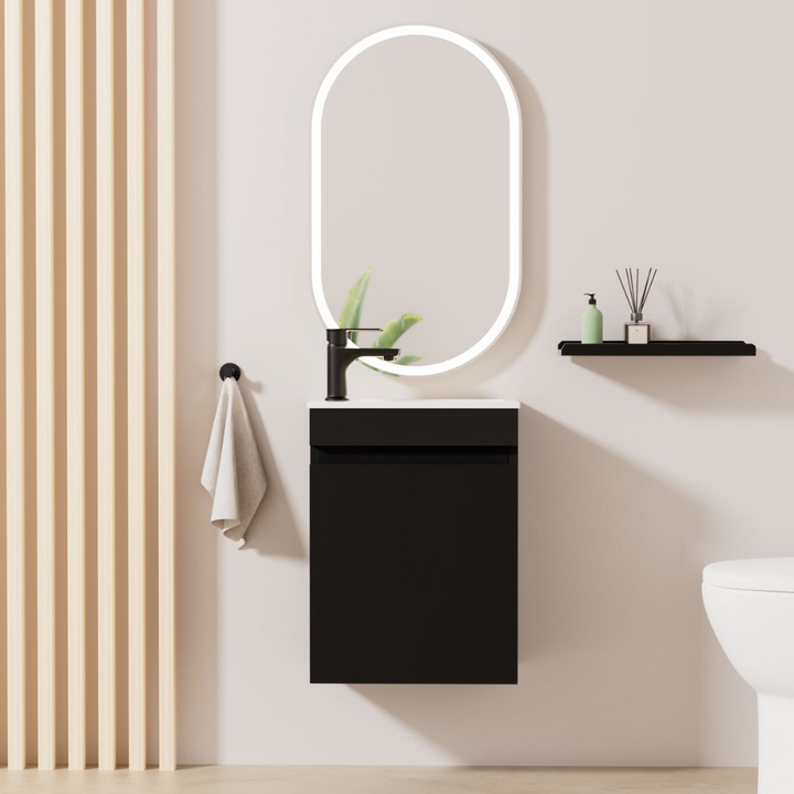 MINO Gäste-WC Waschtisch Set 40cm Schwarz