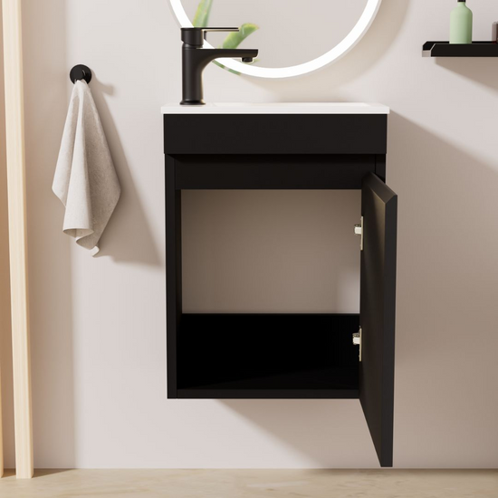 MINO Gäste-WC Waschtisch Set 40cm Schwarz