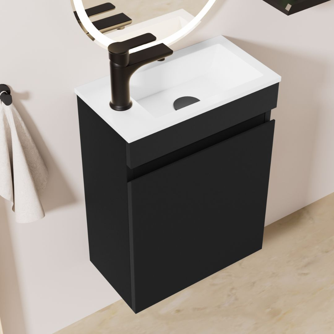 MINO Gäste-WC Waschtisch Set 40cm Schwarz