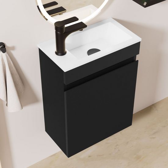 MINO Gäste-WC Waschtisch Set 40cm Schwarz