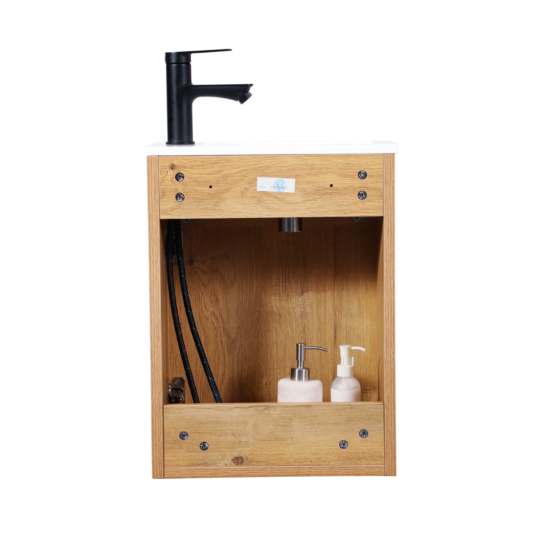 MOLI Gäste-WC Waschtisch Set 40cm Eiche mit Griff