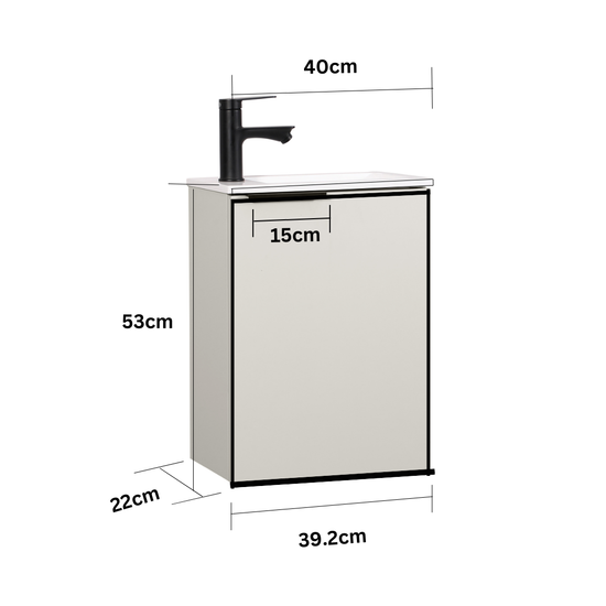 Kometmöbel Guest Bathroom Vanity Set 40cm Oak