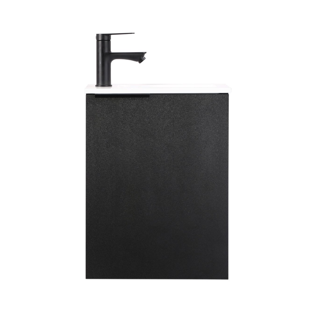 MOLI Gäste-WC Waschtisch Set 40cm Schwarz mit Griff