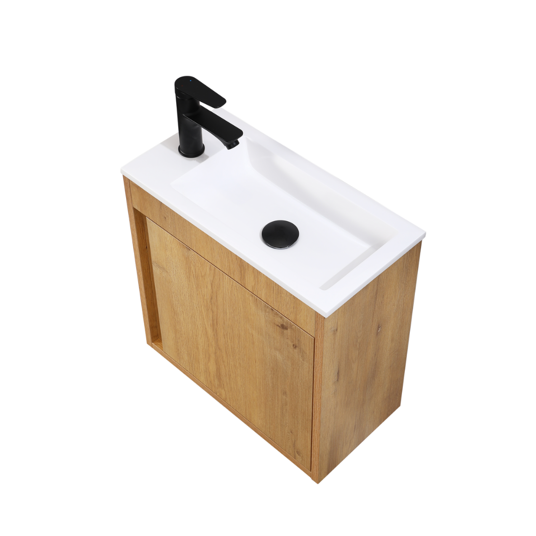NERO Gäste-WC Waschtisch Set 50cm Eiche