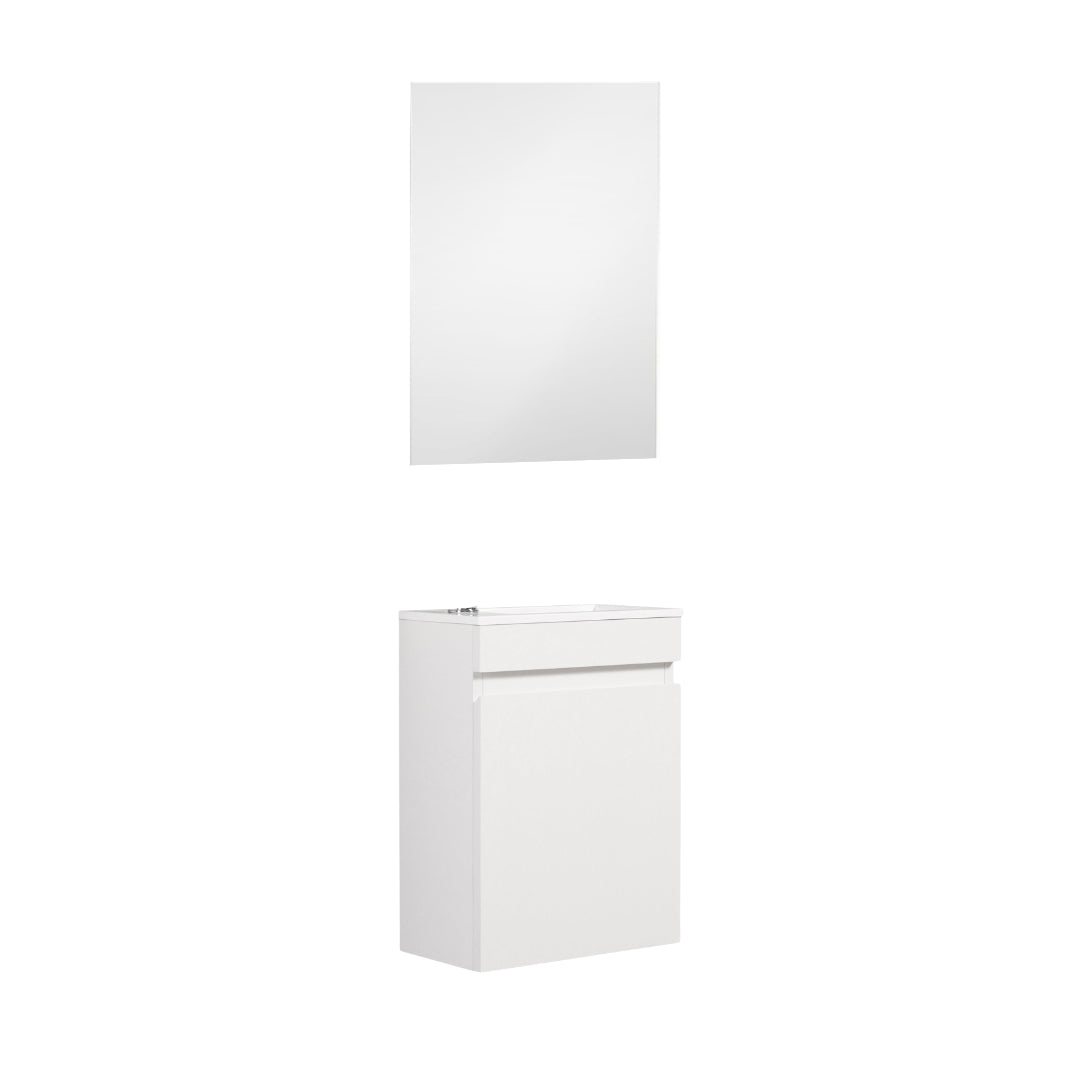 Ensemble lavabo WC invités MINO 40 cm blanc brillant
