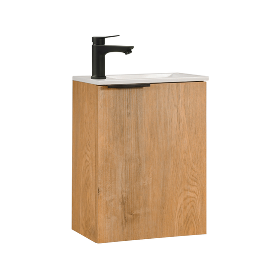 MOLI Juego de Mueble de Lavabo para Aseo de Invitados 40cm Roble con Tirador