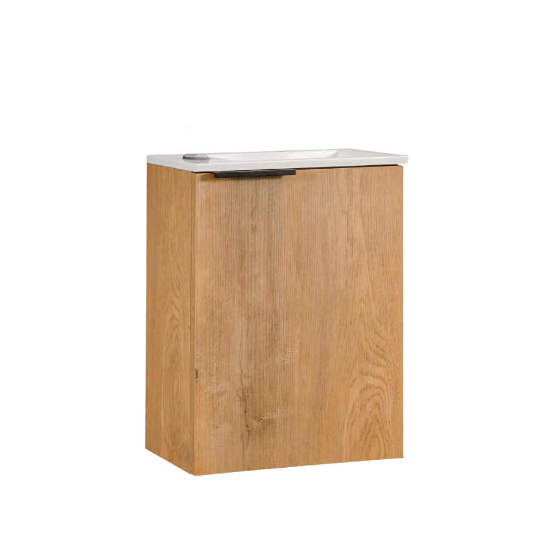 MOLI Juego de Mueble de Lavabo para Aseo de Invitados 40cm Roble con Tirador