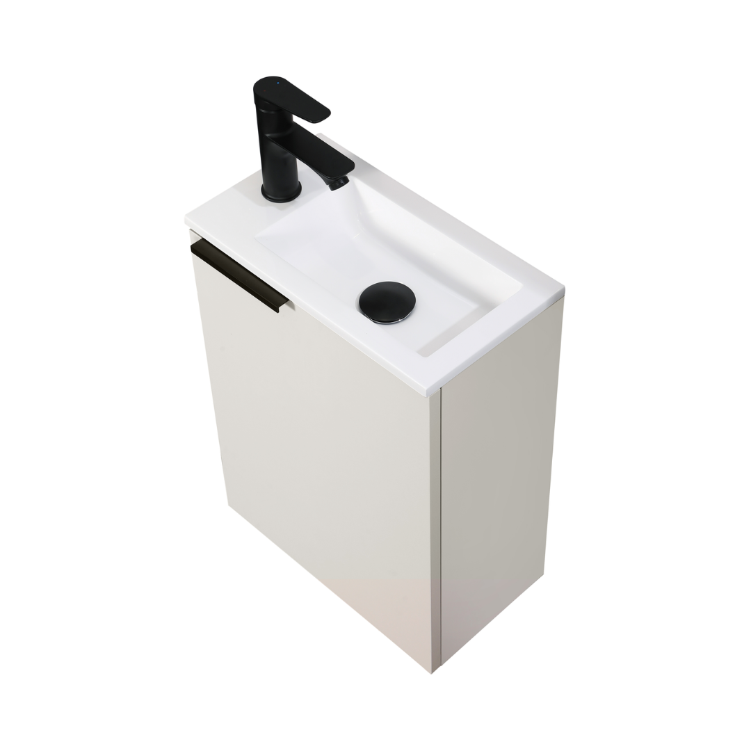 Ensemble lavabo WC invités MOLI 40 cm cachemire avec poignée