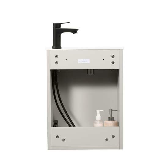 Ensemble lavabo WC invités MOLI 40 cm cachemire avec poignée