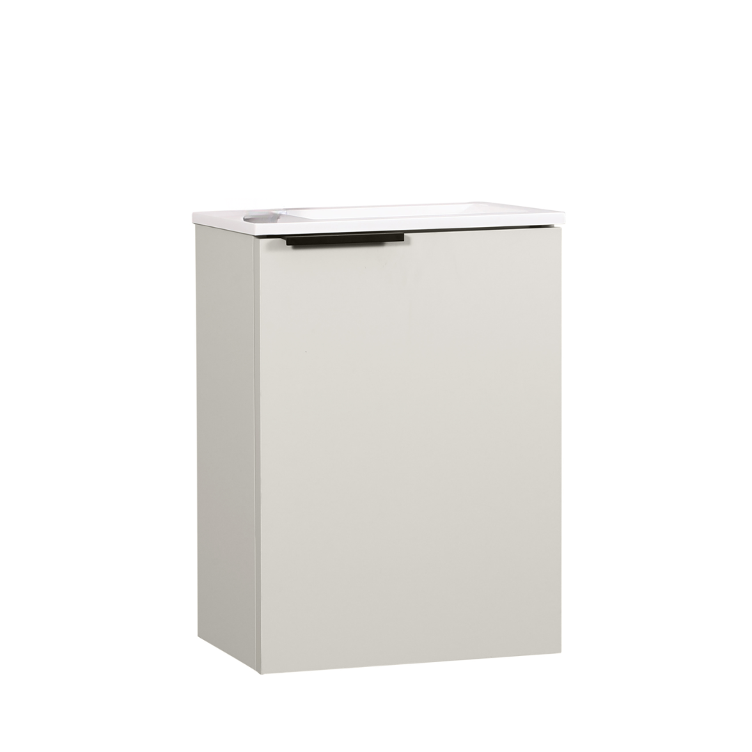 Ensemble lavabo WC invités MOLI 40 cm cachemire avec poignée