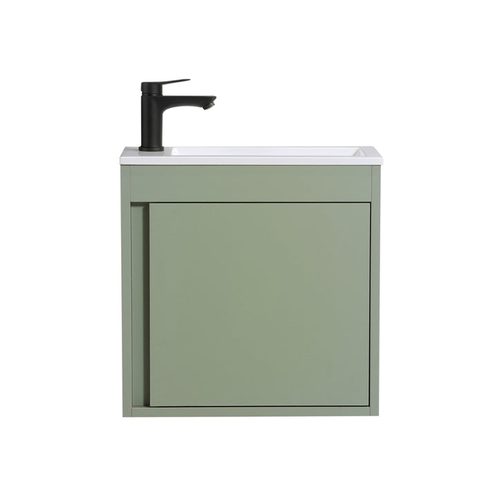 NERO Gäste-WC Waschtisch Set 50cm Grün mit integrierter Griffleiste & Softclose