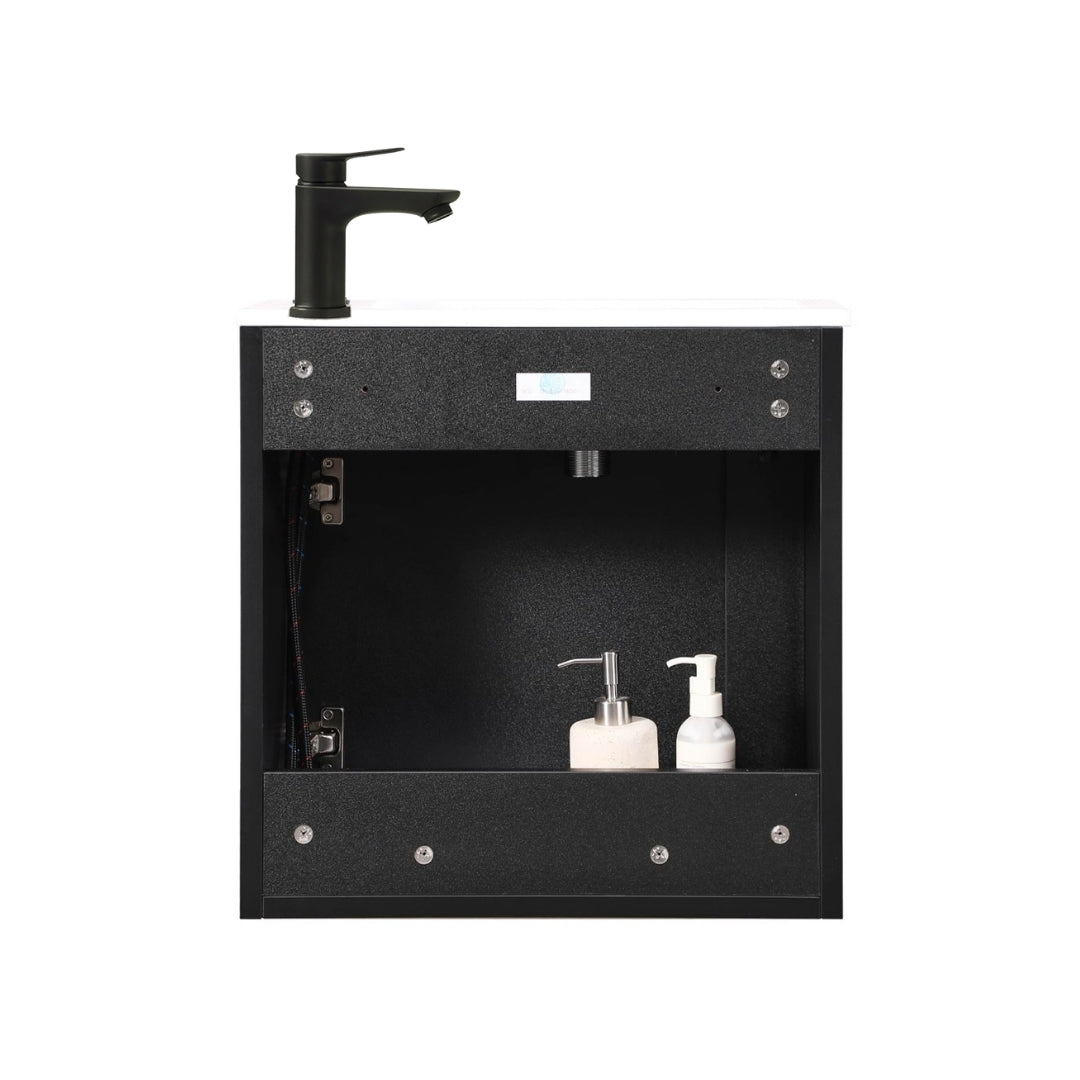 Ensemble lavabo WC invités NERO 50 cm noir