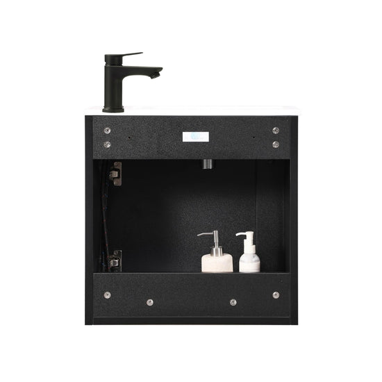 Ensemble lavabo WC invités NERO 50 cm noir