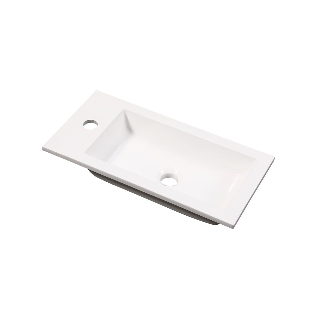 Ensemble lavabo WC invités NERO 50 cm noir/chêne