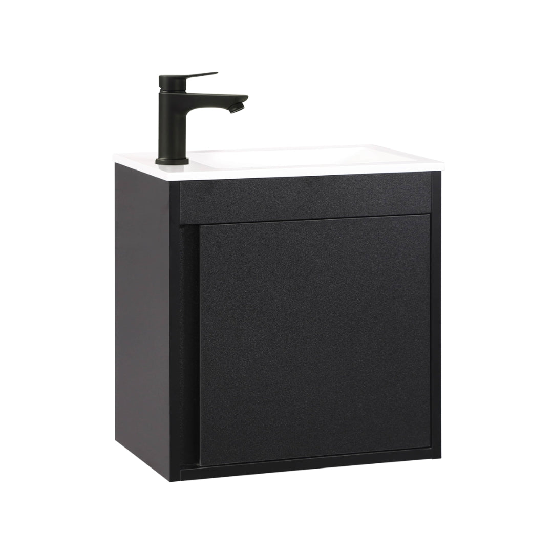 Ensemble lavabo WC invités NERO 50 cm noir