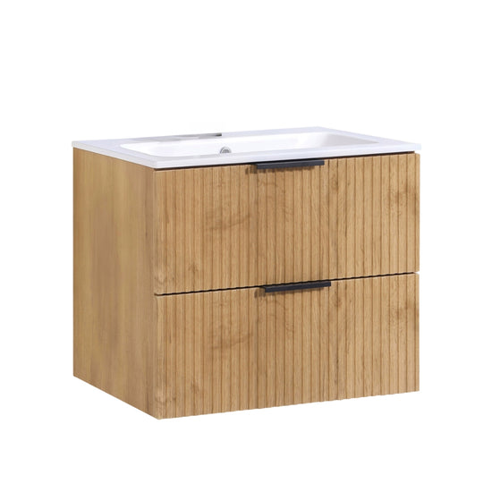 Lavabo ORLO 60cm 2 en chêne à fermeture amortie avec poignée