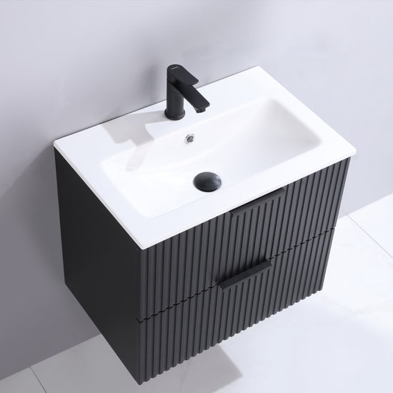 ORLO II Waschtischunterschrank 60cm Schwarz mit Softclose & Metallgriff