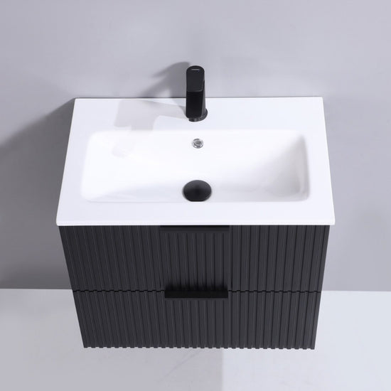 ORLO II Waschtischunterschrank 60cm Schwarz mit Softclose & Metallgriff