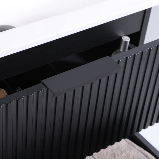 ORLO II Waschtischunterschrank 60cm Schwarz mit Softclose & Metallgriff