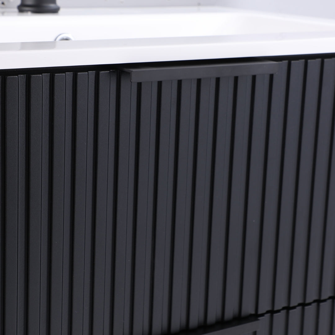 ORLO II Waschtischunterschrank 60cm Schwarz mit Softclose & Metallgriff