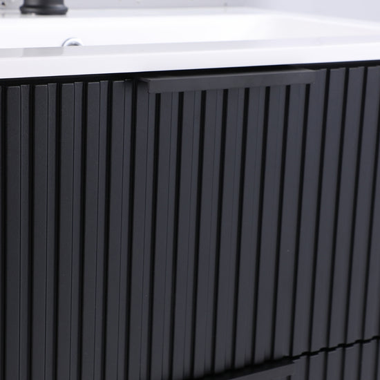 ORLO II Waschtischunterschrank 60cm Schwarz mit Softclose & Metallgriff