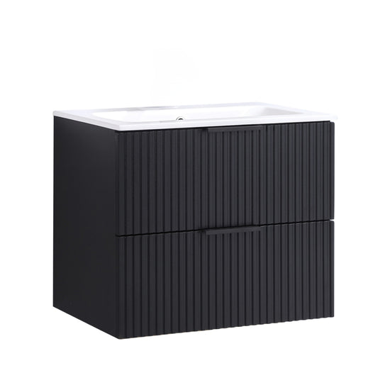 ORLO II Waschtischunterschrank 60cm Schwarz mit Softclose & Metallgriff